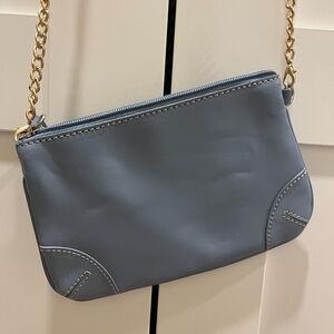 Franklin Covey blue change purse with gold chain strap, New